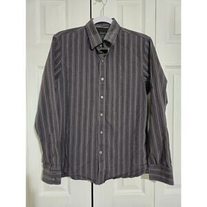 American eagle outfitters small men's long sleeve striped button up shirt